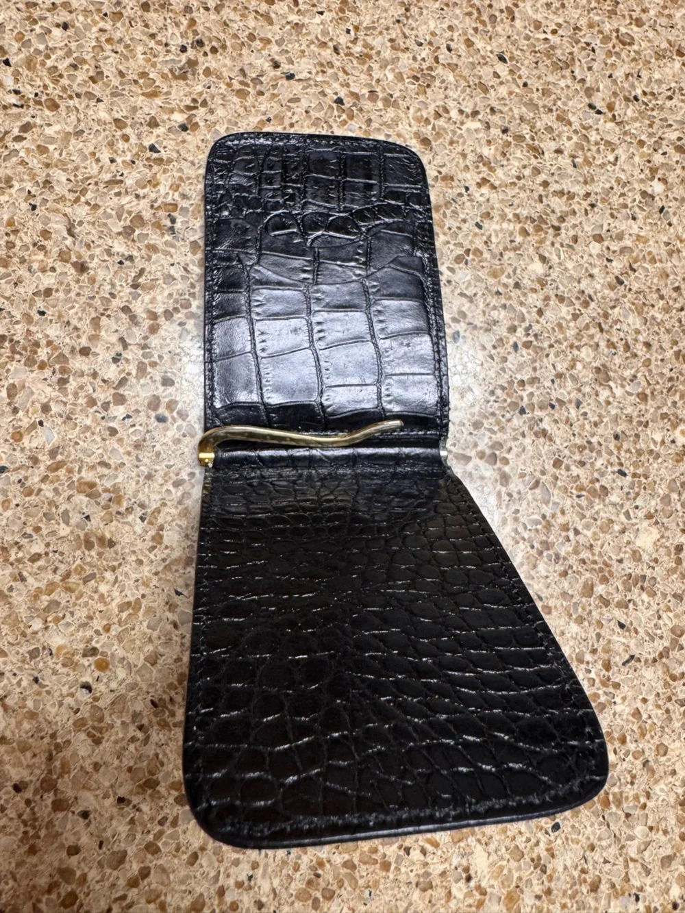 Black Croc-Embossed Banknotes & Card Holder Wallet- Source Unknown